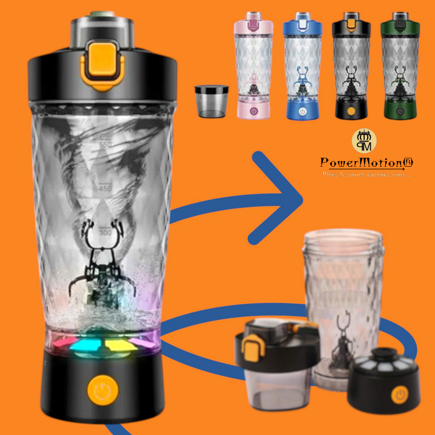 ⚡Shaker Électrique PowerMotion® – ⚡ L’allié ultime pour vos shakes ! ⚡